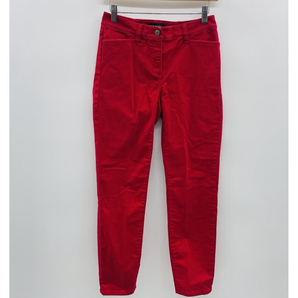Talbots Womens Size 2 Mid Rise Slim Ankle Casual Pants in Red Stretch